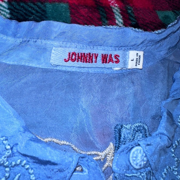 Johnny Was Jetra Embroidered Blouse (Blissful Blue, Size L) - Picture 6 of 7